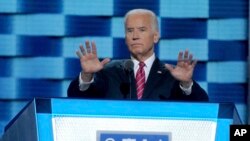 FILE - Vice President Joe Biden during the Democratic National Convention in Philadelphia, July 27, 2016.