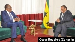 Le Premier ministre Patrice Trovoada et François Louncény Fall,représentant spécial du Secrétaire général de l'ONU, le 22 janvier 2018