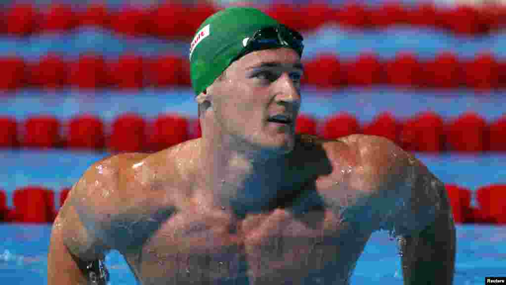 Cameron van der Burgh, 28 ans un nageur sud-africain spécialiste des épreuves de sprint en brasse. Champion olympique en 2012 et champion du monde en 2009 et 2013 sur 50 m et 100 m.