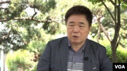 김기호 경기대 교수가 VOA와 인터뷰를 하고 있다. 