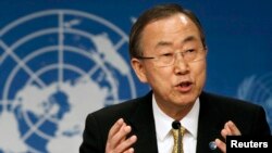 FILE - United Nations Secretary-General Ban Ki-moon.
