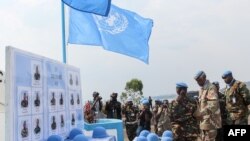 Kofia za askari walinda amani wa Tanzania katika jeshi la Umoja wa Mataifa waliouwawa Disemba 15 2017.