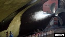 中国船舶重工集团公司在河北省的一个船舶修理与造船基地。（资料照片）