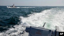 La tension est montée d'un cran le dimanche 25 novembre 2018 entre la Russie et l'Ukraine en mer noire (Service de presse de la marine ukrainienne via AP)