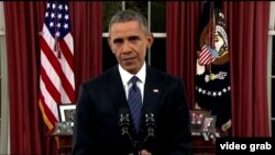 Presiden Amerika Serikat Barack Obama menyampaikan pidato nasional terkait strategi menghadapi terorisme (6/12).