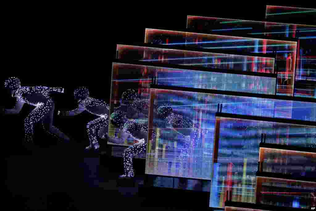 Dancers perform during the closing ceremony of the 2018 Winter Olympics in Pyeongchang, Feb. 25, 2018.