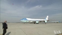 美国总统川普抵达韩国现场画面 (视频来源: KTV)