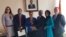 Chief of Mission Natalie E. Brown, far left, and Deputy Chief of Mission Stephen Bank, far right, pose with Rep. Joe Neguse, Rep. Karen Bass, Eritrean Minister of Foreign Affairs Osman Saleh and Rep. Ilhan Omar. The members of Congress were on an official visit to Eritrea.
