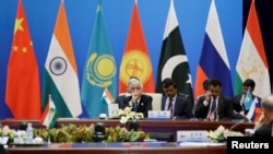 An Indian delegation attend a plenary meeting of the Shanghai Cooperation Organization (SCO) security secretary summit in Beijing, China, May 22, 2018.