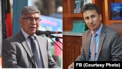 ضیأ الدین ضیأ، معاون مقام ولایت سمنگان (راست) و عبدالکریم خدام، والی برکنار شدۀ سمنگان (چپ)