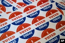 미국 각급 선거에서 투표를 마친 유권자들에게 나눠주는 스티커. (자료사진)