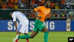 L'ivoirien Wilfried Serge Kanon lors d'un match de la CAN contre le Congo à Bata, en Guinée équatoriale, 4 février 2015.