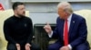 Rais wa Marekani Donald Trump akiwa na Rais wa Ukraine Volodymyr Zelenskyy katika ofisi ya Oval, Washington, Februari 28, 2025. 