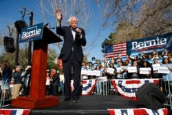 Democratic presidential candidate Sen. Bernie Sanders, I-Vt., speaks during a campaign event at the University of Nevada, Las Vegas, Feb. 18, 2020.