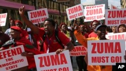 Une manifestation contre Jacob Zuma, à Pretoria, en Afrique du sud, le 2 novembre 2016.
