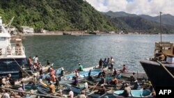 Le port de Mutsamudu, Comores d'Anjouan, 21 mars 2018