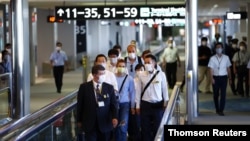 Belarusian Sprinter Krystsina Tsimanouskaya leaves for Vienna, Aug. 4, 2021.