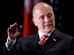 FILE - U.S. Ambassador to Canada Bruce Heyman speaks during an event in Ottawa, June 2, 2014.