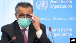 Direktur Jenderal WHO Tedros Adhanom Ghebreyesus berbicara di Jenewa, Swiss (foto: dok). 