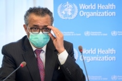 FILE - Tedros Adhanom Ghebreyesus, Director General of the WHO, attends a meeting in Geneva, May 24, 2021.
