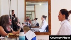 Catherine Filloux is a French-American who lives and works in New York. She is a playwright whose works are famous for addressing issues of human rights issues and social justice. In this picture, Left is Eleanor Holdridge (Director), Right is Marietta Hedges (Actress). (Courtesy of Catherine Filloux/Eloise Sherrid) 