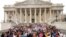 A group of Democrat Capitol Hill interns pose on the east steps of the U.S. Capitol in Washington, July 19, 2016.