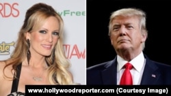 L'actrice de films X Stormy Daniels et le président américain Donald Trump.