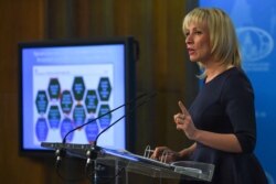 FILE - Russian Foreign Ministry spokeswoman Maria Zakharova speaks to the media in Moscow.