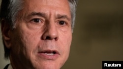 Waziri wa Mambo ya Nje wa Marekani Antony Blinken akitoa hotuba Katika Mkutano wa Wanahabari .August 1, 2022. REUTERS/David 'Dee' Delgado.
