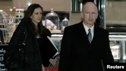 The head of the U.S. trade delegation Jeffrey Gerrish arrives at a hotel after talks with Chinese officials in Beijing, China, Feb. 11, 2019. 