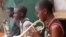 The children living at M-lisada practice their instruments every day, Kampala, Uganda, Oct. 11, 2013. (VOA/Hilary Heuler)