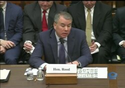 존 루드 미국 국방부 정책담당 차관이 의회 청문회에서 발언하고 있다. 사진 제공: US Department of Defense.