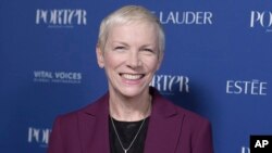 FILE - Annie Lennox attends Porter's 3rd Annual Incredible Women Gala at the Wilshire Ebell Theatre in Los Angeles, Oct. 9, 2018. 