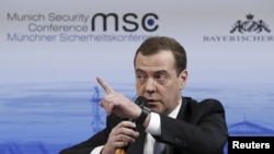Le Premier ministre russe Dmitri Medvedev à la conférence de sécurité de Munich, le 13 février 2016. (REUTERS/Dmitry Astakhov/Sputnik/Pool)