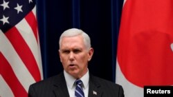 지난해 2월 도쿄를 방문한 마이크 펜스 미국 부통령.
