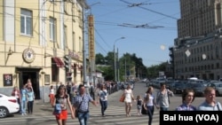 莫斯科街头。中国将投资建设和改造莫斯科地铁和公共服务设施。(美国之音白桦拍摄)