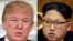 Presiden AS Donald Trump (kiri) di Gedung Putih, Washington, 26 Februari 2018, dan pemimpin Korea Utara Kim Jong-un saat menghadiri kongres partai di Pyongyang , Korea Utara, 9 Mei 2016. (AP Photo/Evan Vucci, Wong Maye-E, File).
