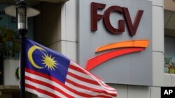 ទង់ជាតិ​ម៉ាឡេស៊ី​នៅ​ខាង​ក្រៅ​ក្រុមហ៊ុន FGV Holdings Berhad ដែល​ជា​ក្រុមហ៊ុនដូងប្រេង​ធំ​បំផុត​មួយ​នៅ​ម៉ាឡេស៊ី ថ្ងៃទី ១ ខែតុលា ឆ្នាំ​២០២០។ 