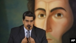 Presiden Venezuela Nicolas Maduro dalam konferensi pers di Kementerian Luar Negeri di Caracas, Venezuela, 30 September 2019. (Foto: dok).