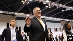 마이크 폼페오 미국 국무장관이 지난해 8월 태국 방콕에서 열린 아세안 외교장관 회의에 참석했다.