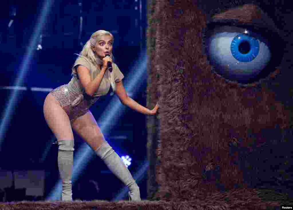 Bebe Rexha performs on stage at the 2016 MTV Europe Music Awards at the Ahoy Arena in Rotterdam, Netherlands, Nov. 6, 2016.