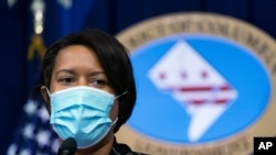 District of Columbia Mayor Muriel Bowser speaks during a press briefing, Sept. 14, 2020, in Washington. 