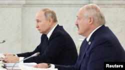 Predsednik Rusije Vladimir Putin i predsednik Belorusije Aleksandar Lukašenko u Moskvi, arhiva