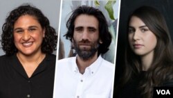 از سمت راست: آذرین علومی، بهروز بوچانی، ثمین نصرت