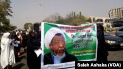 ABUJA: Lokacin da mata 'yan Shi'a suke zanga zanga domin a sako shugabansu, Sheikh Ibrahim El-Zakzaky