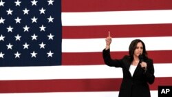 Democratic presidential candidate Sen. Kamala Harris, D-Calif., talks during her first campaign organizing event at Los Angeles Southwest College in Los Angeles, May 19, 2019.