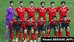 Le onze de départ d'Al Ahly au Stade international du Caire, en Egypte, le 27 novembre 2020.