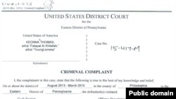 La plainte du ministère américain de la Justice contre Keonna Thomas, 3 avril 2015.