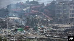 中国天津滨海新区开发区集装箱码头8.12大爆炸现场