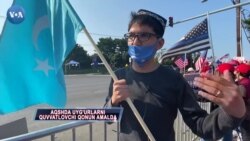 Trampning uyg'ur tarafdorlari ham kasalxona oldida